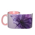 thumbnail image 4 of Purple Flower Coffee Mug Fun Custom Ceramic Mugs 11oz Pink, 4 of 5