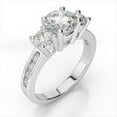 thumbnail image 3 of 3.40 Ct Solitaire Round Natural Moissanite Diamond Wedding Beautiful Rings For Women Solid 14K White Gold, 3 of 3