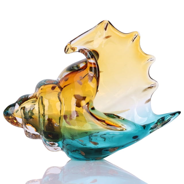 Estatua de caracola de cristal DOVDOV soplada para decoración del hogar, estilo costero