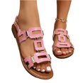 thumbnail image 3 of Willtoo Women's Dressy Closed Toe Flat Sandals Summer Vacation Beach Open Toe Metal Ankle Strap Slides Sandals Shoes 2026, 3 of 5
