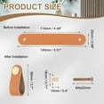 thumbnail image 2 of Uxcell Leather Drawer Pulls Leather Handle Center Cabinet Dresser Knobs with Screws for Dresser Cupboard Closet Doors Light Orange, 2 of 7