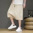 thumbnail image 4 of Angala Mens Shorts Solid Color Elastic Waist Shorts Summer Breathable Seaside Holiday Casual Mens Shorts Size 5Xl Beige, 4 of 5