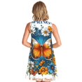 thumbnail image 2 of Bixox Spring Butterfly Flowers Print Women's Sleeveless A-Line Dress with Pockets, Casual Knee-Length Tank Dress for Summer-Large, 2 of 7