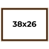 38x26 Frame Gold Brown Plein Air Vintage Solid Wood Picture Frame | 1.75 Inches Moulding Width |