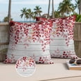 thumbnail image 3 of Red Eucalyptus Leaves Outdoor Pillow Covers 16x16 Set of 2,Waterproof Patio Throw Pillowcase Protectors,Summer Botanical Weeping Wooden Decorative Pillow Shams Cushion Covers for Seat Bed Couch Sofa, 3 of 8