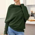 thumbnail image 6 of Clothing 2025 Delayuji Womens Pullover Sweaters Light Weight Sweaters for Casual Tops Winter Knit Drop Shoulder Sweater Fall Jumper Tunics Pullover Sweaters for Women Green One Size, 6 of 8