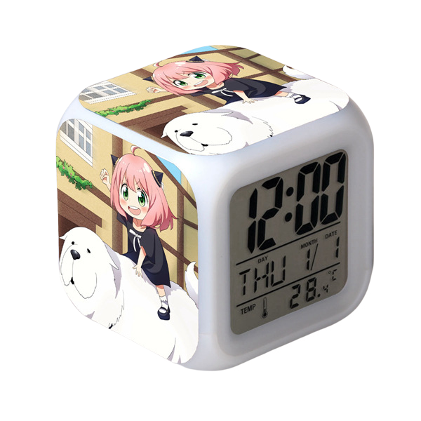 TIMPCV Anime Alarm Clock One Piece LED Square Clock Digital Alarm Clock