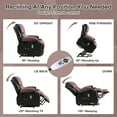 thumbnail image 6 of LEGAHOME Lift Recliner, Electric Power Lift Chair with Heat Therapy and Massage, PU Leather Lift Recliner with Cup Holders, USB Port and Side Pocket, Wide Seat Recliner Sofa for Elderly, Black&Brown, 6 of 12