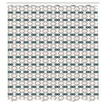 thumbnail image 3 of Ambesonne Geometric Shower Curtain, Squares Plain Background, 69"Wx75"L, Petrol Blue White, 3 of 5