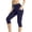 Navy, variant on Athletic Shorts for Women Tummy Control High Waisted Gym Yoga Shorts with Pockets Plus Size Fashion
