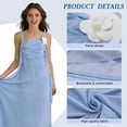 thumbnail image 5 of Elegant Long Formal Wedding Guest Dresses for Women Ruched Bodycon Maxi Evening Gown with Floral Shoulder Detail Cocktail Party Dress, 5 of 8