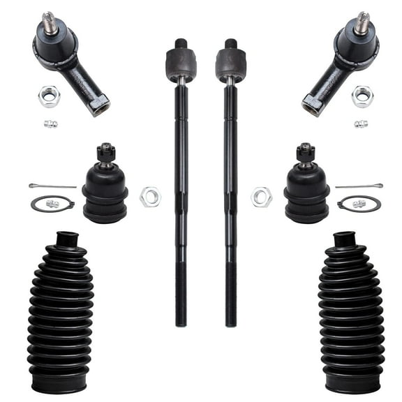 Detroit Axle - Front 8pc Suspension Kit for Hyundai 01-06 Elantra, 2003-2008 Tiburon, 2005-2009 Kia Spectra Spectra5, 4 Tie Rod Ends 2 Lower Ball Joints 2 Boots Replacement