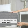 thumbnail image 7 of CGK Linens 6-Piece Extra Deep Pocket Sheet Set With Extra Matching Pillowcases - King Size Bed Sheets Fits 18"-24" Mattresses, Heathered Grey, 7 of 7