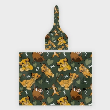 The Lion King Cartoon 2 Piece Baby Swaddle Hooded Set, Newborn Swaddle Blanket for Baby Boys and Girls 40" x 29"