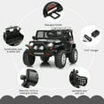thumbnail image 5 of Costway 12V Kids Ride On Truck Remote Control Electric Car with Lights&Music Black, 5 of 8