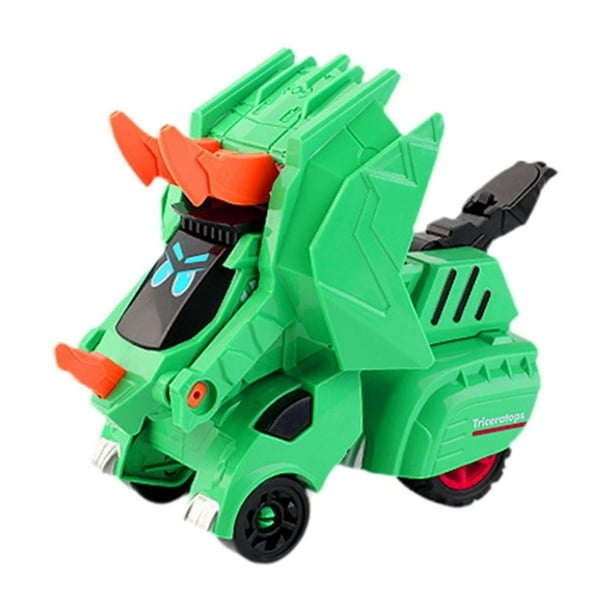 Juguete de dinosaurio transformable, vehículo de juego para niños, educativo para niños y niñas. Triceratops Verde