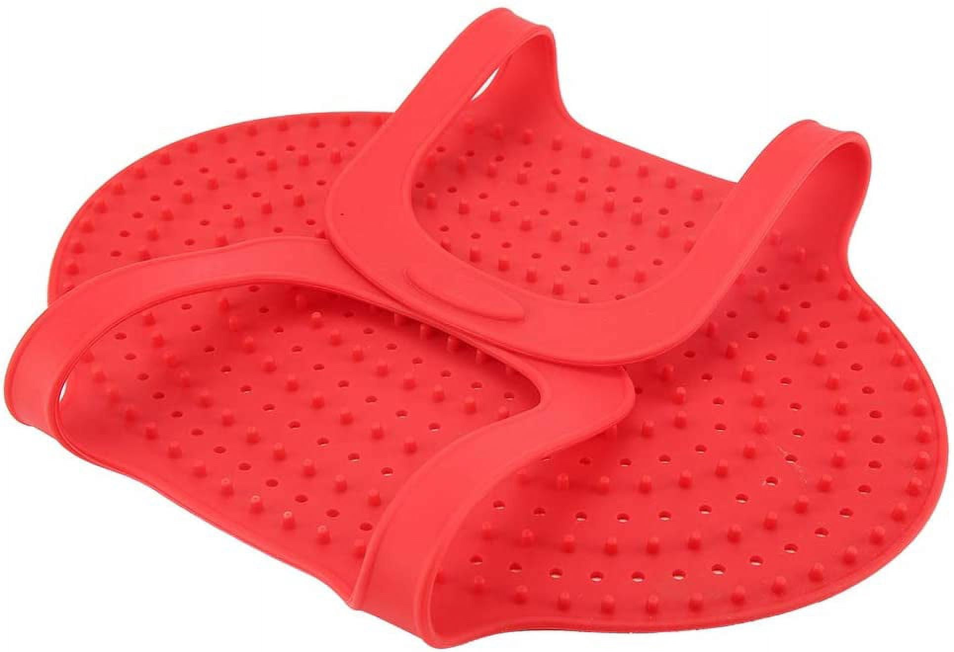 ABCISI Turkey Lifter, Food Grade Silicone Turkey Mat, Reusable Non-Stick, Heat-Resistant and Anti-Scald Chicken Turkey Meat Lifter Mat, Baking Pan Kitchen Tool, 59 x31.5 cm (Red)