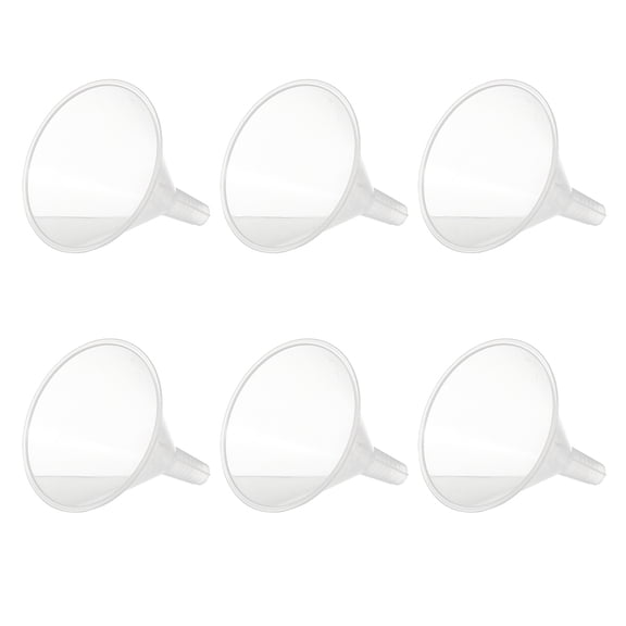 OFFIGAM 6Pcs Small Plastic Funnels Lightweight Transparent Funnel for Narrow Bottles