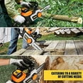 thumbnail image 4 of TECCPO Cordless Chainsaw, 40V 12-Inch Electric Chainsaw, High Performance Motor, 2.5Ah Samsung Battery and Charger Included, 26.24ft/s Chain Speed, Oregon Chain, for Cutting Trees and Wood-TDCS01A, 4 of 7