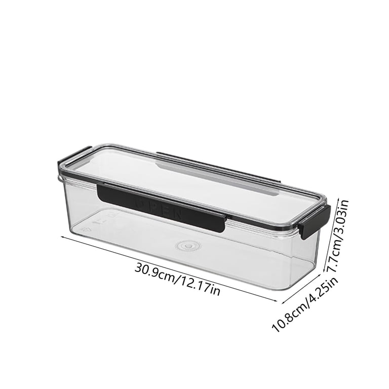 YIKA Tupperware Container Long Strip Refrigerator Organizer Food Grade Storage Box Kitchen Storage M