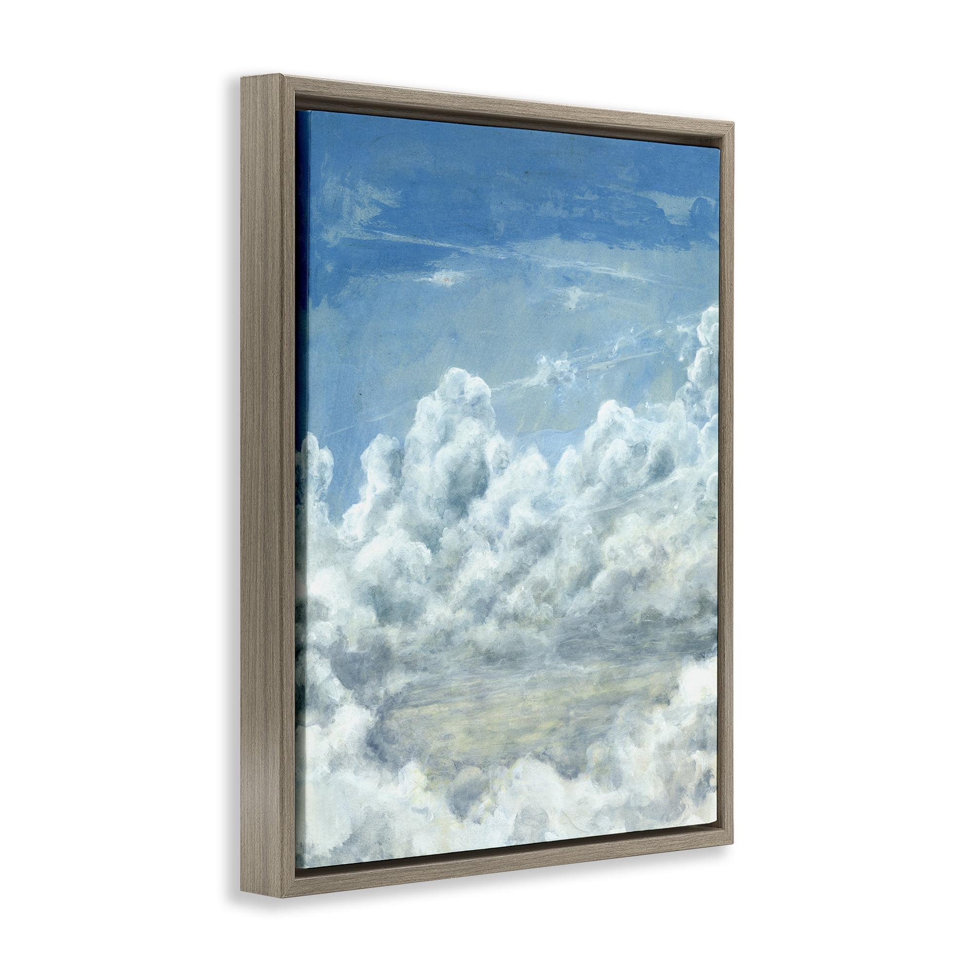 Stupell Industries Structured Traditional Clouds Landscape & Nature Painting Brown Floater Framed Canvas Art Print Wall Art, 25 x 31