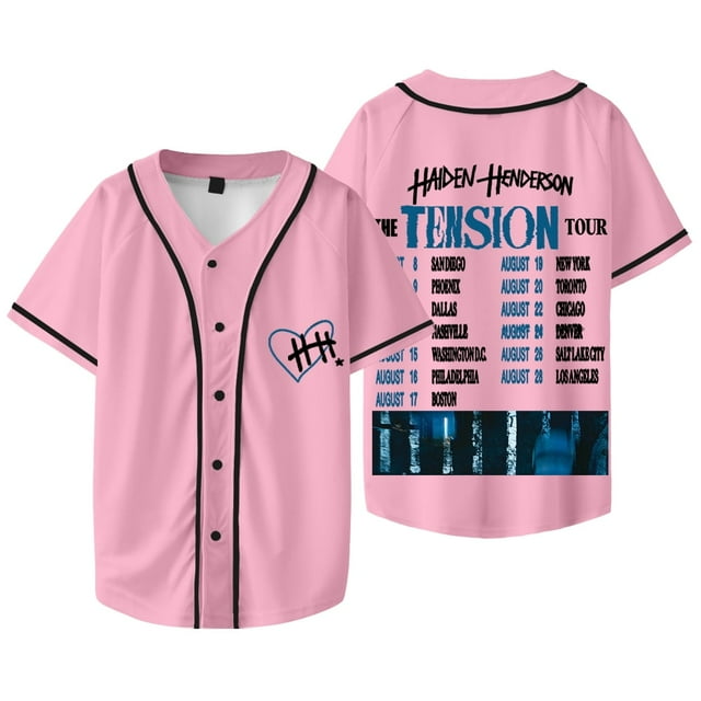 Haiden Henderson The Tension Tour Veste de Baseball Tee Unisexe Mode T-shirts à Manches Courtes