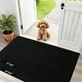 thumbnail image 3 of Front Doormat Non Slip Outdoor Mat 17"x29", Dirt Trapper TPE Welcome Mats Outdoor Indoor Rug, Durable Easy Clean Low Profile Doormat for Garage Entryway Patio High Traffic Areas,Black, 3 of 11