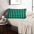 thumbnail image 6 of Honeii Green and Black Houndstooth Pattern Decorative Throw Pillow Case - Elevate Your Couch, Sofa, or Bed with Stylish Home Decor(No pillow core)-20"x30", 6 of 6