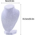 thumbnail image 3 of Velvet Necklace Jewelry Display Stand:3D Necklace Display Bust Mannequin Stand,Pendant Chain Chokers Necklace Holder,Necklace Display for Selling Home Storage (Gray-3.5 * 6.1in), 3 of 7