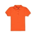thumbnail image 3 of Cookie's Girls' Picot Trim Polo Shirt - orange, 6 - 6x (Little Girls), 3 of 5