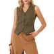thumbnail image 1 of CHALECO FORMAL DE BOTONES PARA MUJER CHIC VINTAGE A RAYAS L Marrón, 1 of 5