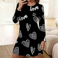thumbnail image 2 of Women's Loose Nightgown Long Sleeve Nightshirt Heart Print Sleepwear Keen Length Pajama Dress Soft Loungewear, 2 of 6