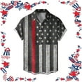 thumbnail image 2 of GLVSZ Men's Short Sleeve Button Down Vintage Bowling Shirts Hawaiian Casual American Flag Printed Beach Shirt Summer Regular Fit Patriotic Tops, 2 of 4
