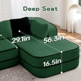 thumbnail image 4 of 106" Teddy Fabric No Assembly 32D High Density sponge Boneless Sofa,Contrast color design,Fluffy Comfy Couch with L-Shaped Chaise,for Living Room,Green, 4 of 15