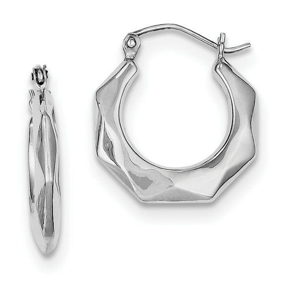 Primal Silver Sterling Silver Rhodium-plated Hollow Fancy Hoop Earrings