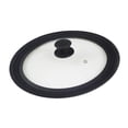 thumbnail image 1 of Tapa universal para sartenes Tapa de vidrio templado con borde de silicona resistente 28 a 30 a 32CM, 1 of 9