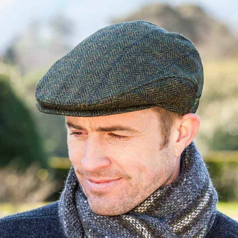 Mucros Weavers Adult Tweed Herringbone Flat Cap, Green, 2XL  display picture 2