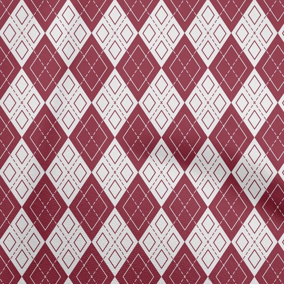 oneOone Silk Tabby Maroon Fabric Argyle Sewing Craft Projects Fabric Prints By Yard 42 Inch Wide