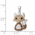thumbnail image 4 of Sterling Silver Tan Preciosa Crystal Fox Pendant (19.9 X 14.07) Made In Thailand -Jewelry By Sweet Pea, 4 of 7