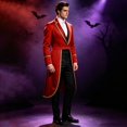 thumbnail image 4 of Victorian Frock Coat, Ringmaster Circus, Outfit Tailcoat, Long Tailcoat Magician, Long Tailcoat Magician Costume Gold Trim Victorian Frock Coat Ringmaster Circus Outfit for Movie Night, Red M, 4 of 6