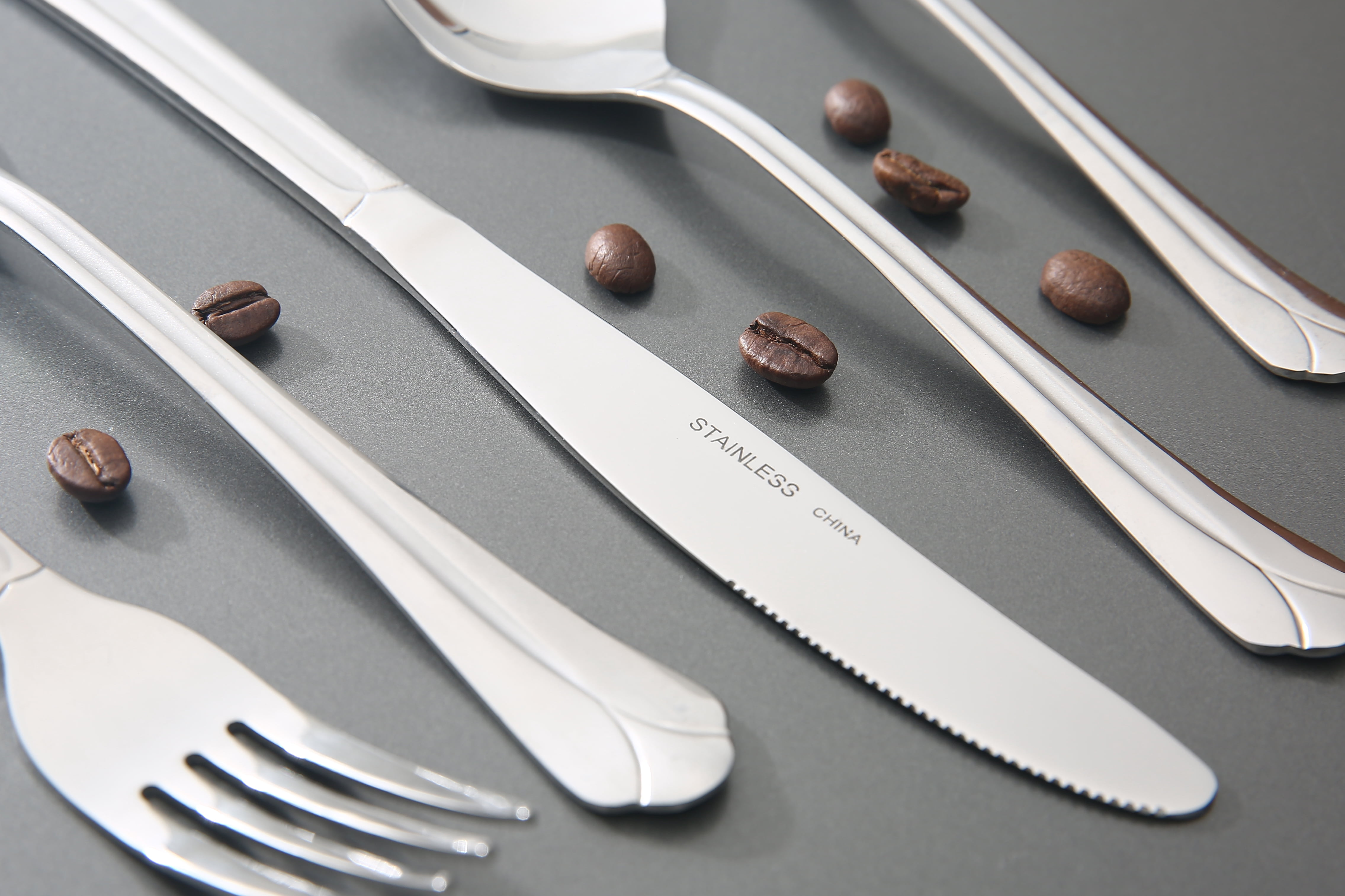 Mainstays Flaxton 20 Piece Stainless Steel Flatware Set
