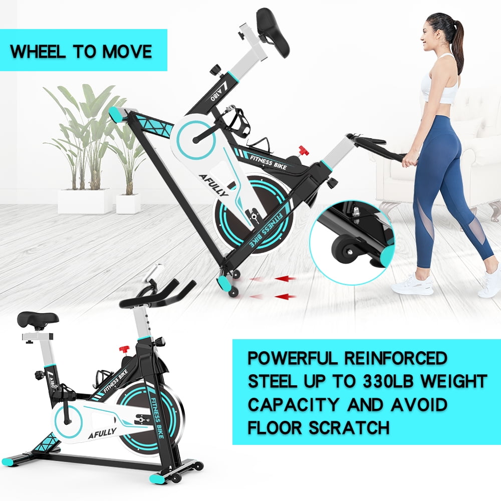 Pooboo Indoor Cycling Exercise Bikes Stationary Fitness Cycle Upright Cycling Belt Drive for Home Cardio Workout 35 Lbs Flywheel 350lb