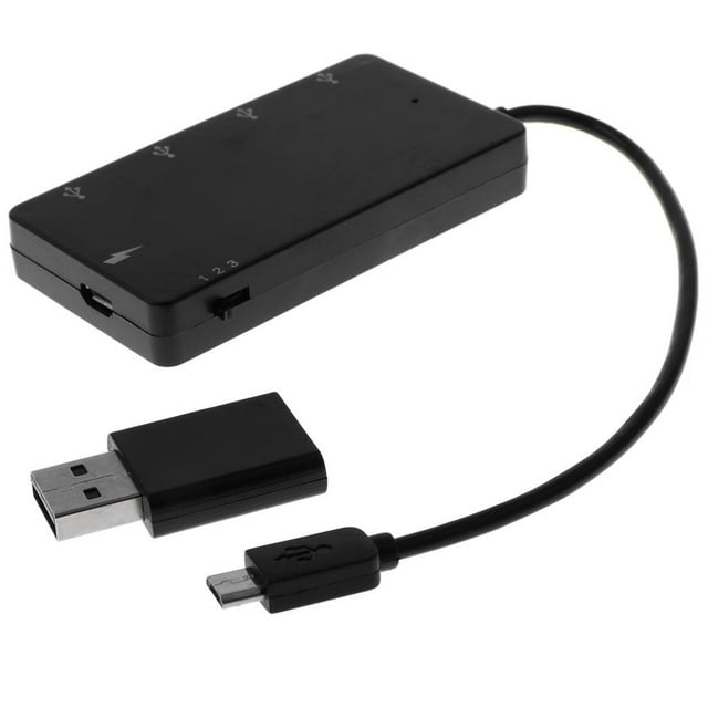 Concentrador USB Multipuerto 4 Puertos Distribuidor Puertos USB 2.0 Concentrador de Conexiones USB con Conector Micro USB CUTICAT Adaptador de concentrador micro USB OTG