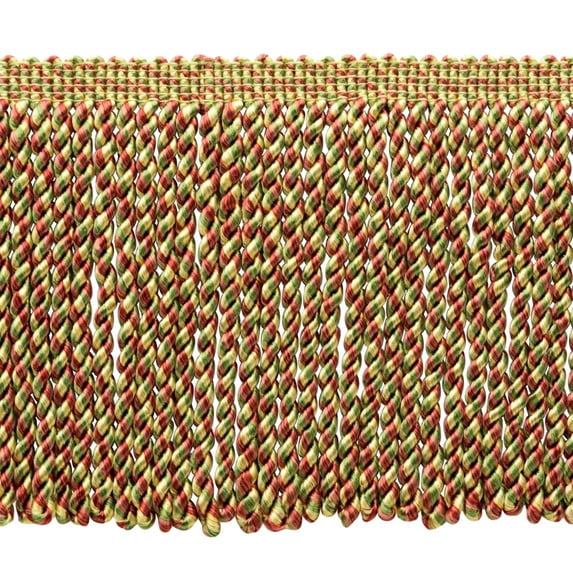 5 Yard Value Pack / 6 inch Long / Brick Dust, Alpine Green, Light Gold, Maize Bullion Fringe Trim / Style# BFMLT6 / Color: Carnival - PRA2B (15 Ft / 4.6 Meters)