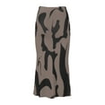 thumbnail image 4 of JIANJIA Womens Skirts Autumn Winter Color Block Print High Waist A Line Skirt Streetwear, 4 of 5