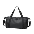 thumbnail image 3 of Bolsa de gimnasio, bolsa de viaje, bolsa de lona Oxford, multiusos, moderna, para artículos de tocador, bolsa de mano para pasar la noche, para nadar Negro, 3 of 8