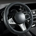 thumbnail image 1 of Ofertas Limitadas, Funda para volante de coche de cuero y fibra de carbono transpirable para todas las estaciones Akmoler, 1 of 6