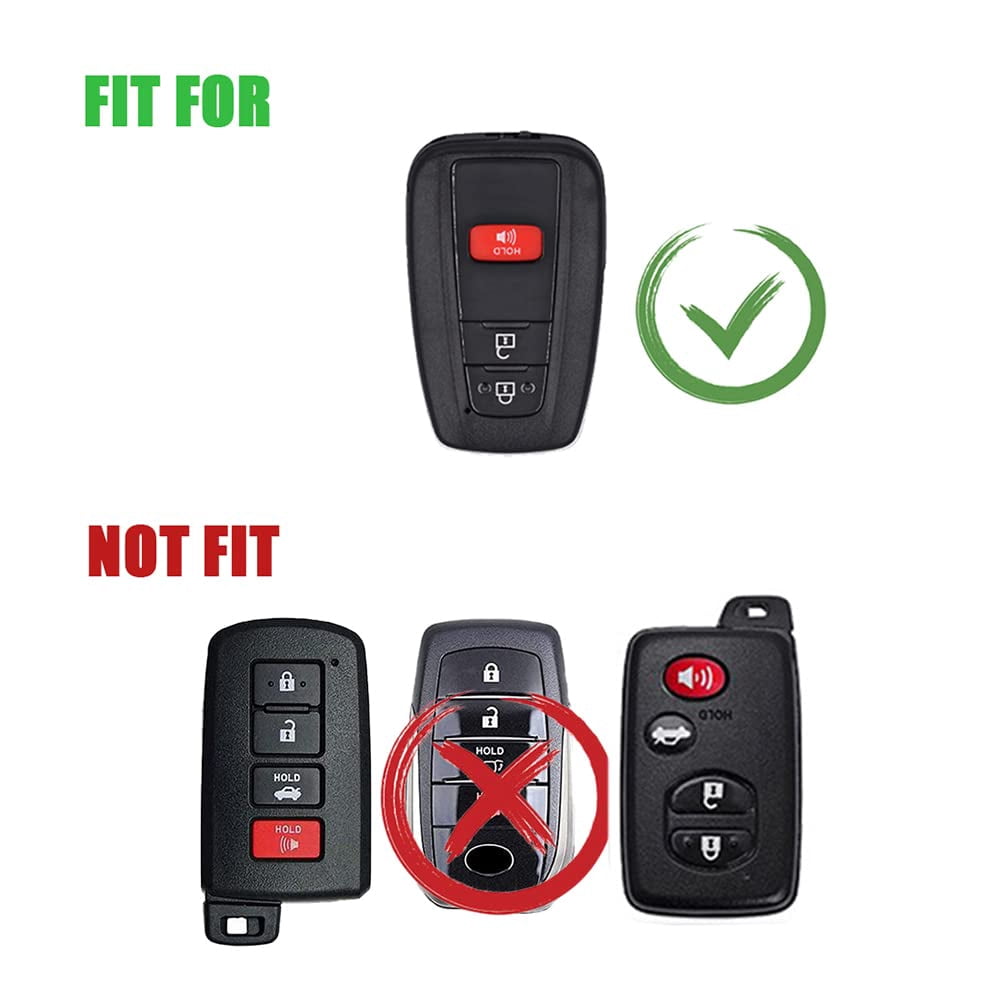 Zinc Alloy Smart Remote Key Fob Cover Compatible for Toyota Camry RAV4 Highlander Avalon C-HR Prius Corolla GT86 2018-2022 Case Protector 3 Buttons