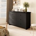 thumbnail image 6 of Black Dresser 6 Drawer Dresser Modern Wooden Chest of Drawers for Living Room Hallway Entryway Cloakroom Dressing Room 47"L x 17"W x 33"H, 6 of 6