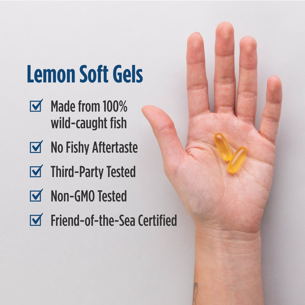 Nordic Naturals Omega-3 Softgels, Lemon, 690 mg, Fish Oil, 120 Ct